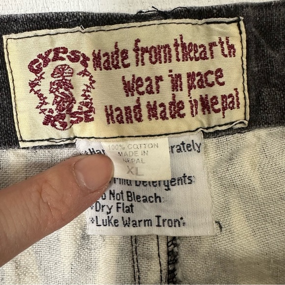 Vtg Gypsy Rose Baggy Flare Grunge Y2K Zebra Print Pants Jeans Goth Skate SzXL - Picture 9 of 10